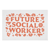 Künftiger Sozialarbeiter Retro-Blumenästhetik Poster (Vorderseite)