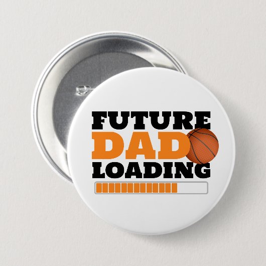 Künftiger Vater Ladeknopf Basketball Babydusche Button (Vorne & Hinten)