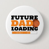 Künftiger Vater Ladeknopf Basketball Babydusche Button (Vorderseite)