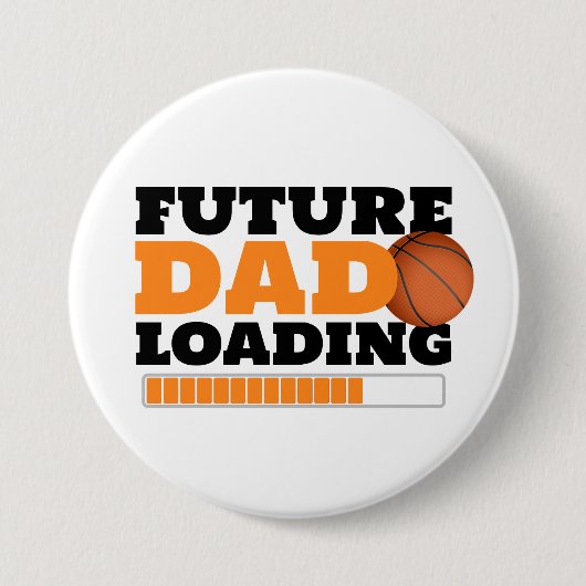 Künftiger Vater Ladeknopf Basketball Babydusche Button (Vorderseite)