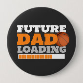 Künftiger Vater Ladeknopf Basketball Babydusche Button (Vorderseite)