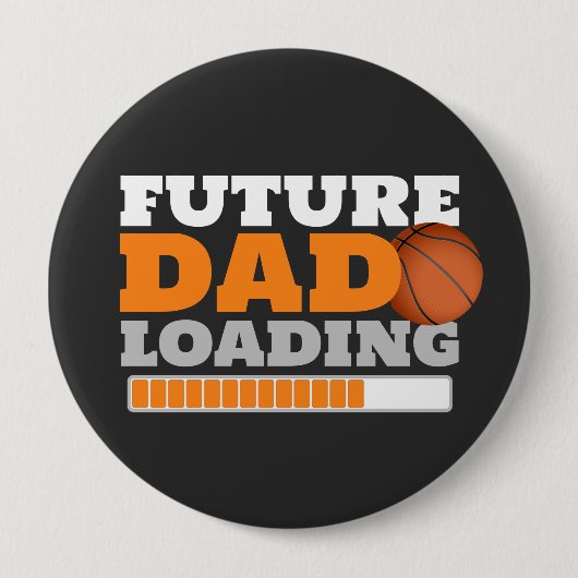 Künftiger Vater Ladeknopf Basketball Babydusche Button (Vorderseite)