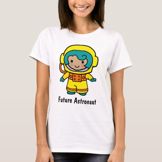 Künftiges Astronautenmädchen in Spacesuit T-Shirt (Vorderseite)