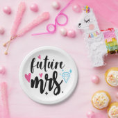 Künftiges Brautparty von Frau Schwarz-weiß Verlobu Pappteller (Party)