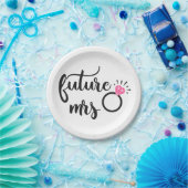 Künftiges Brautparty von Frau Schwarz-weiß Verlobu Pappteller (Party)