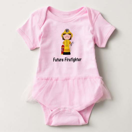 Künftiges Feuerwehrmädchen Baby Strampler (Vorderseite)
