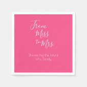 Künftiges Individuelle Name Brautparty Schwarz-wei Serviette (Vorderseite)