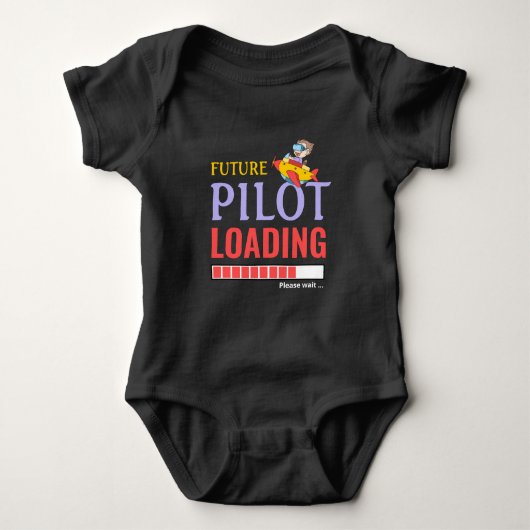 Künftiges Pilotladung Funny Personalisiert Unisex Baby Strampler (Vorderseite)