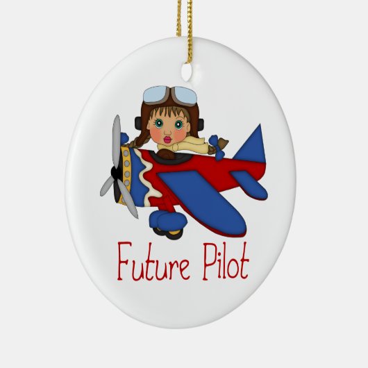 Künftiges Pilotprogramm, Hubschrauberpilot - MÄDCH Keramik Ornament (Rechts)