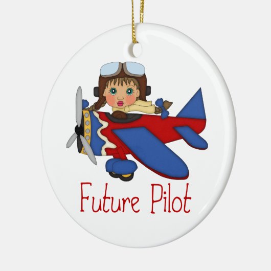 Künftiges Pilotprogramm, Hubschrauberpilot - MÄDCH Keramik Ornament (Links)