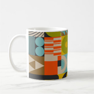 Künftiges Retro-inspiriertes Kunstwerk abstrakter Kaffeetasse