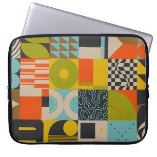 Künftiges Retro-inspiriertes Kunstwerk abstrakter Laptopschutzhülle