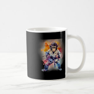 Kung Fu Affe Wasserfarbe Kickboxen Mma Affe Lo Kaffeetasse