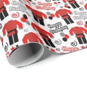 Kung Fu Birthday Wrapping Paper Geschenkpapier (Rolleneckpunkt)