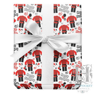Kung Fu Birthday Wrapping Paper Geschenkpapier
