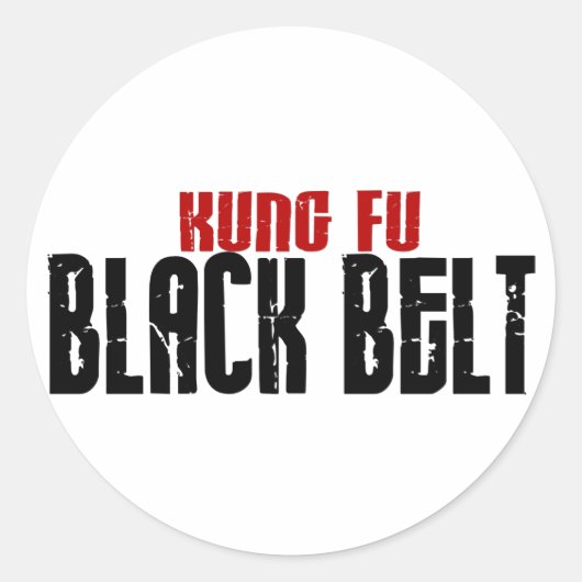 Kung Fu Black Belt Karate Runder Aufkleber (Vorderseite)