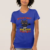 Kung Fu Black Cat Funny Quote T - Shirt (Vorderseite)