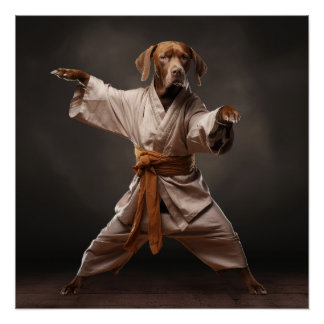 Kung Fu Brown Pointer reinrassige Hunde Kampfkünst Poster