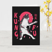 Kung Fu Cat Card Karte (Gelbe Blume)