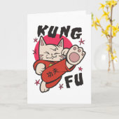 Kung Fu Cat Karte (Gelbe Blume)
