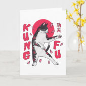 Kung Fu Cat Karte (Gelbe Blume)