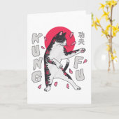 Kung Fu Cat Karte (Gelbe Blume)