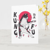Kung Fu Cat Karte (Gelbe Blume)