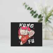 Kung Fu Cat Postkarte (Stehend Vorderseite)