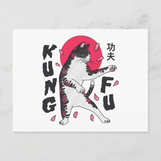 Kung Fu Cat Postkarte (Vorderseite)