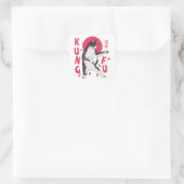 Kung Fu Cat Quadratischer Aufkleber (Tasche)