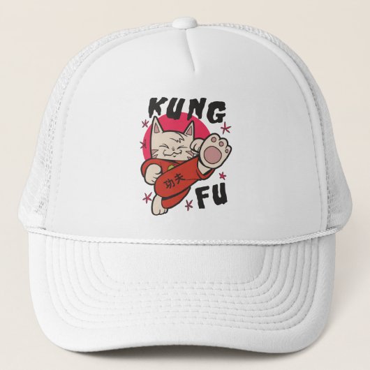 Kung Fu Cat Truckerkappe (Vorderseite)