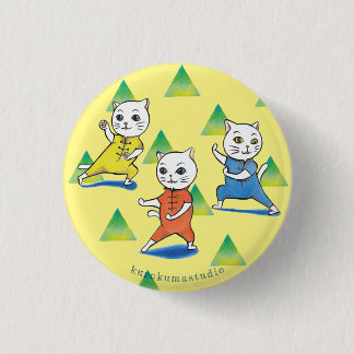 Kung Fu Cats Round Button, Small, 1¼ Inch Button