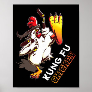 Kung Fu Chicken - Verrücktes Huhn Lustige Kampfkun Poster
