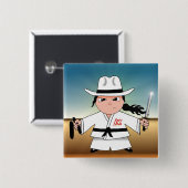 Kung Fu Cowboy Flair! Button (Vorne & Hinten)