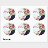 Kung Fu Cupcake Runder Aufkleber (Blatt)
