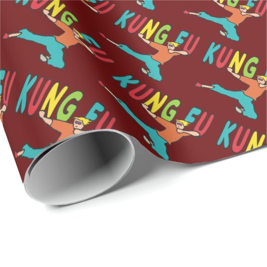 Kung Fu Geschenkpapier (Rolleneckpunkt)