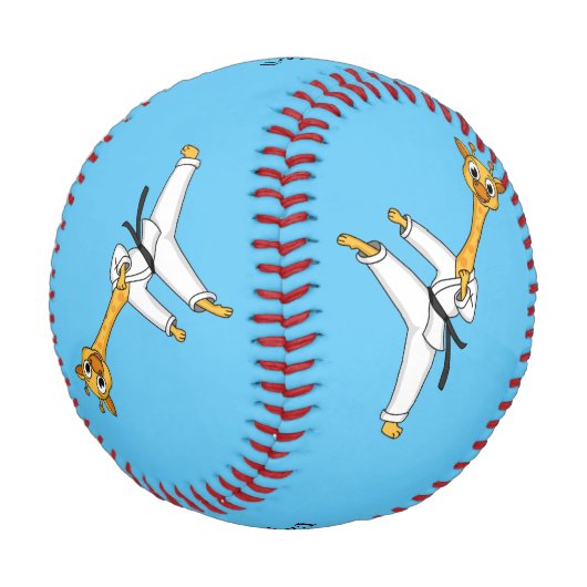 Kung Fu giraffe Cartoon Illustration Baseball (Schrägansicht)