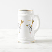 Kung Fu giraffe Cartoon Illustration Bierglas (VorderseiteRechts)