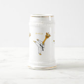 Kung Fu giraffe Cartoon Illustration Bierglas (Mittel)