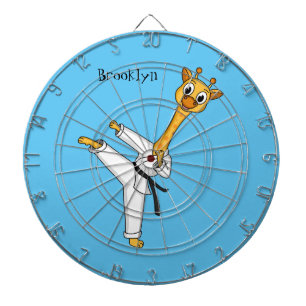 Kung Fu giraffe Cartoon Illustration Dartscheibe