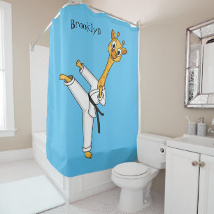 Kung Fu giraffe Cartoon Illustration Duschvorhang