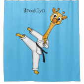 Kung Fu giraffe Cartoon Illustration Duschvorhang (Vorderseite)