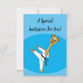 Kung Fu giraffe Cartoon Illustration Einladung (Rückseite)