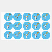 Kung Fu giraffe Cartoon Illustration Etiketten (Blatt)