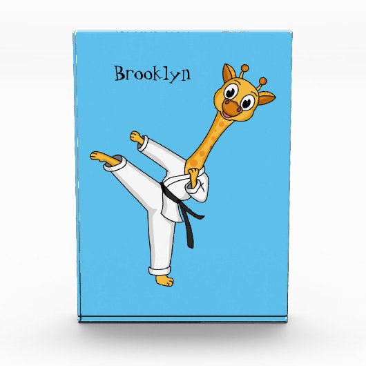 Kung Fu giraffe Cartoon Illustration Fotoblock (Vorderseite)