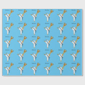 Kung Fu giraffe Cartoon Illustration Geschenkpapier (Flach)