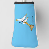Kung Fu giraffe Cartoon Illustration Golf Headcover (Rotieren 90)