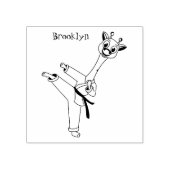 Kung Fu giraffe Cartoon Illustration Gummistempel (Prägung)