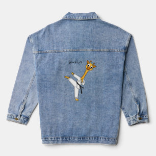 Kung Fu giraffe Cartoon Illustration Jeansjacke