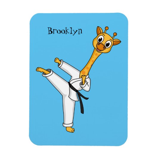 Kung Fu giraffe Cartoon Illustration Magnet (Vertikal)
